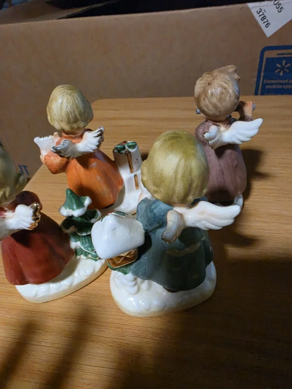 Set Of 4 Napcoware Angel Christmas Figurines X8371 Playing Music 3.5